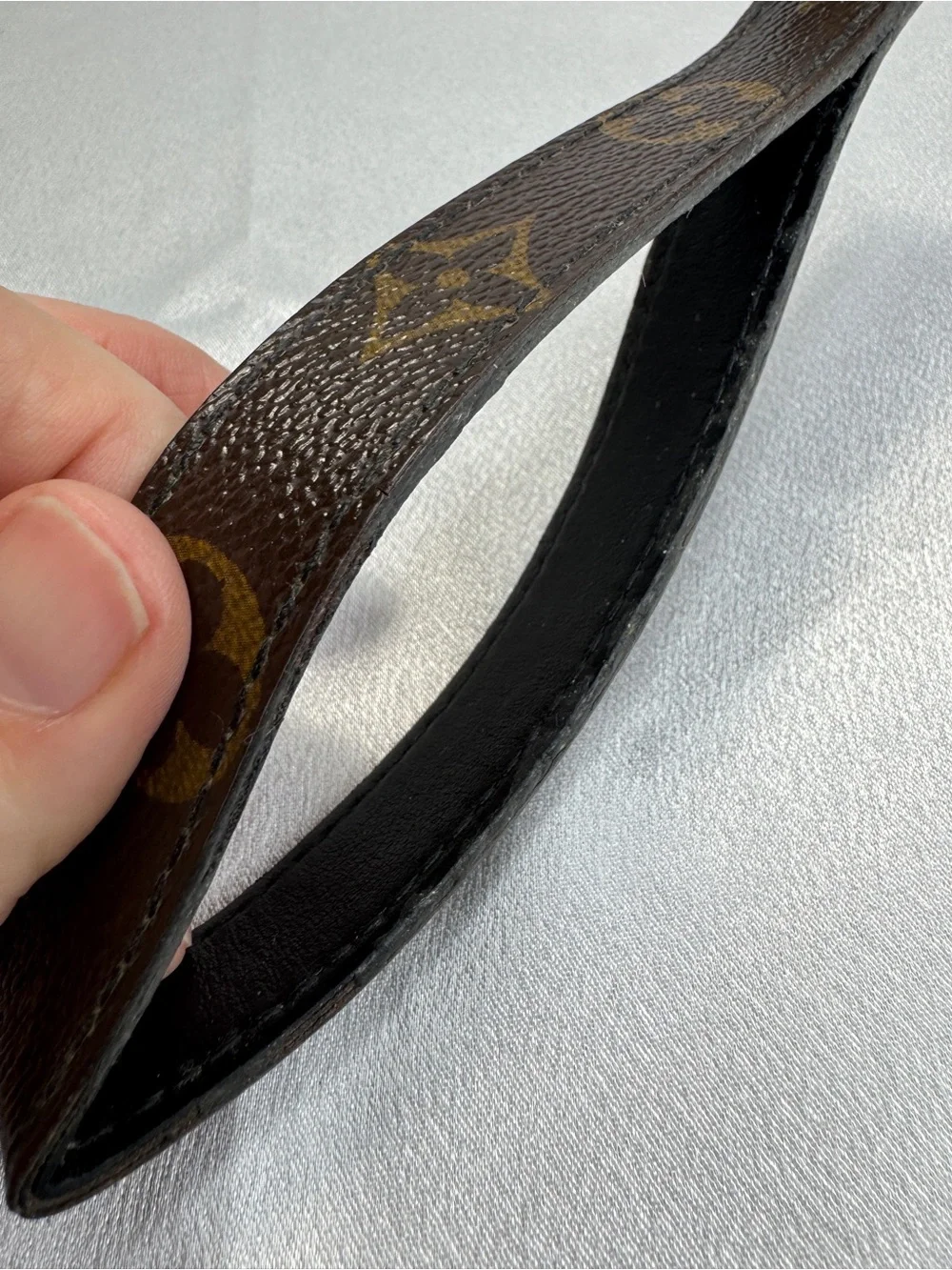 Louis Vuitton LV Brown Monogram Key Strap with Silver Hardware Unisex